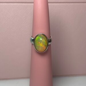 Sterling Silver Ethiopian Opal Silver Ring SIZE:6